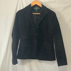 Lauren Ralph Lauren Black Small Ribbed Velour Jacket